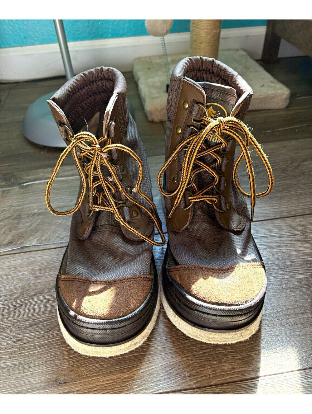 Hodgman Men's Brown Lace-Up Ankle Rain Boots US 8 Round Toe 19210